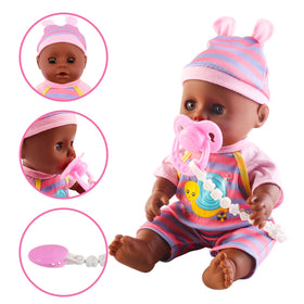 deAO Black Baby Doll Set mobile and potty scene for bedtime care