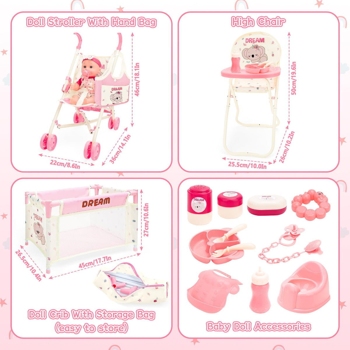 deAO bouncer and play mat setup for interactive doll play