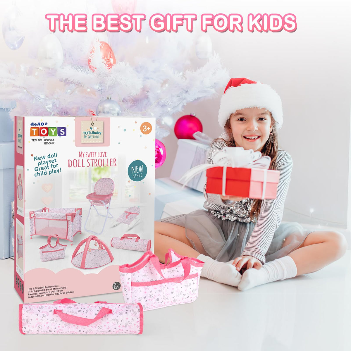 deAO 6-in-1 pink doll furniture set inspires imaginative caregiving