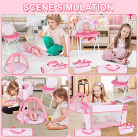 deAO doll high chair pink promotes feeding role play