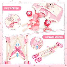 deAO doll high chair setup enables feeding pretend-play moments
