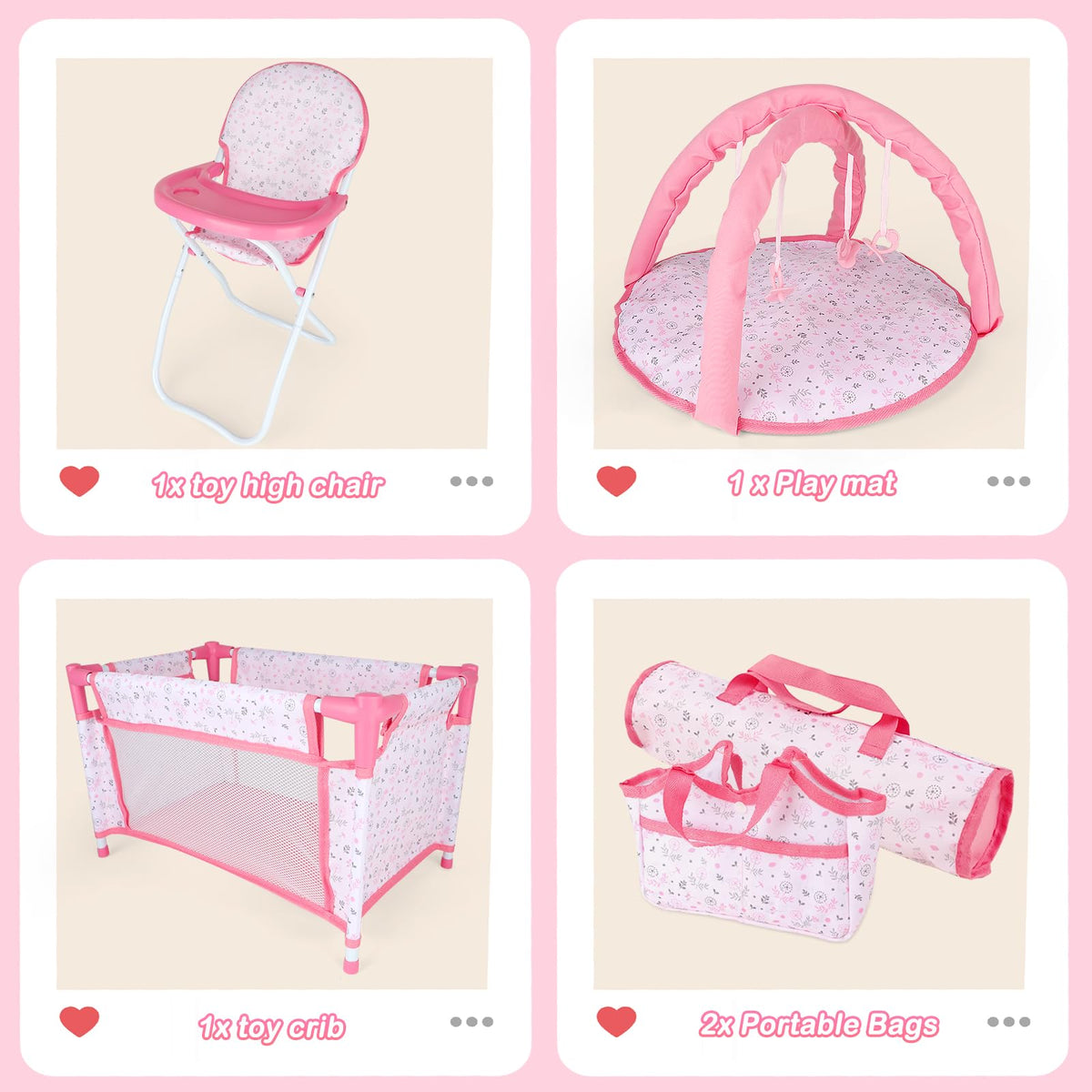 deAO doll play mat pink supports cozy care routines