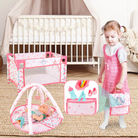 deAO baby doll play mat provides a soft space for nurturing pretend care.