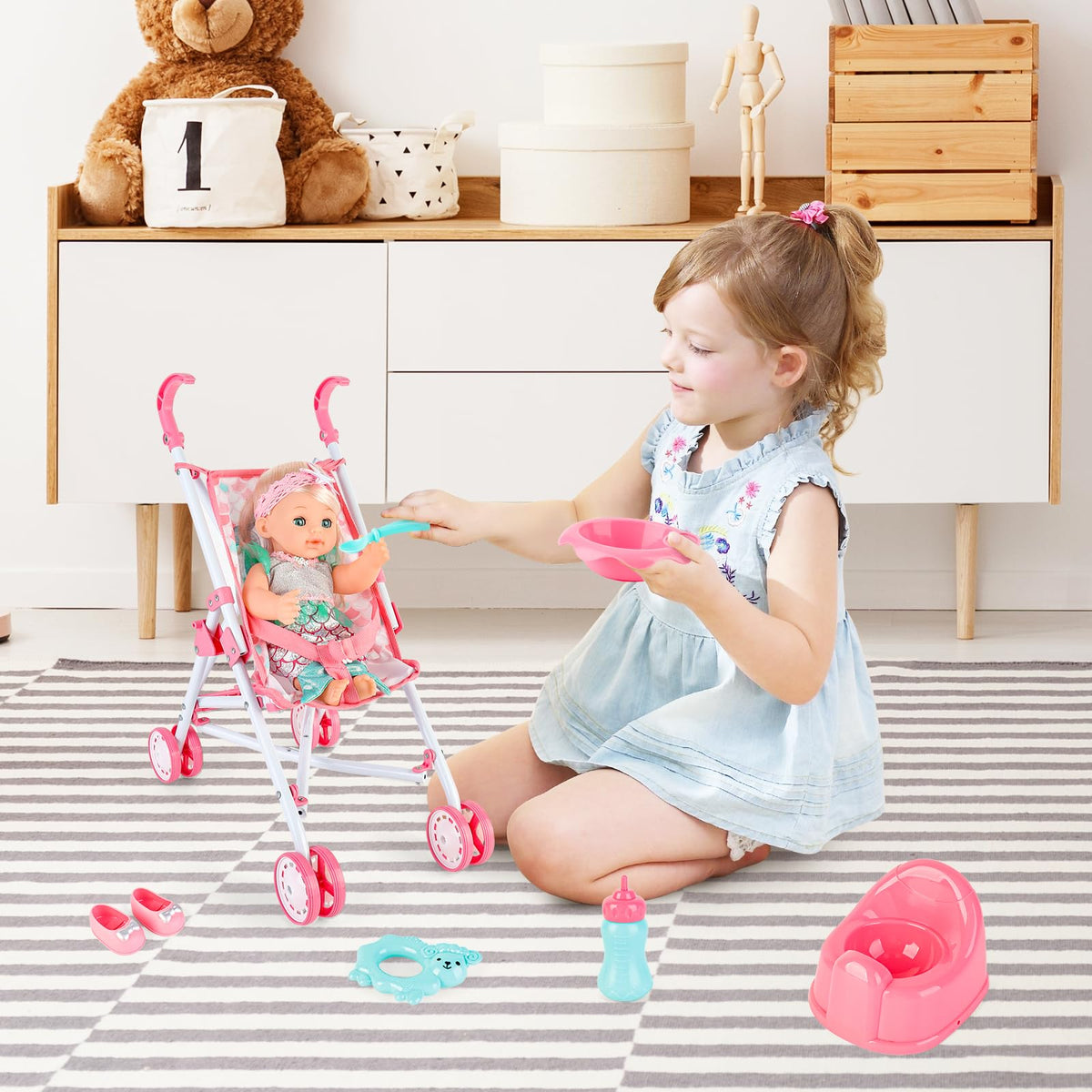 deAO doll role play set ready for imaginative home play sessions.
