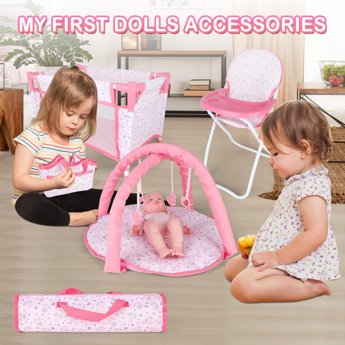 deAO doll storage bag pink helps organize accessories