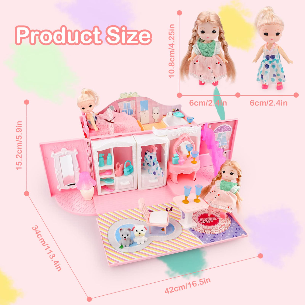 deAO dollhouse ABS material for safe, sturdy construction
