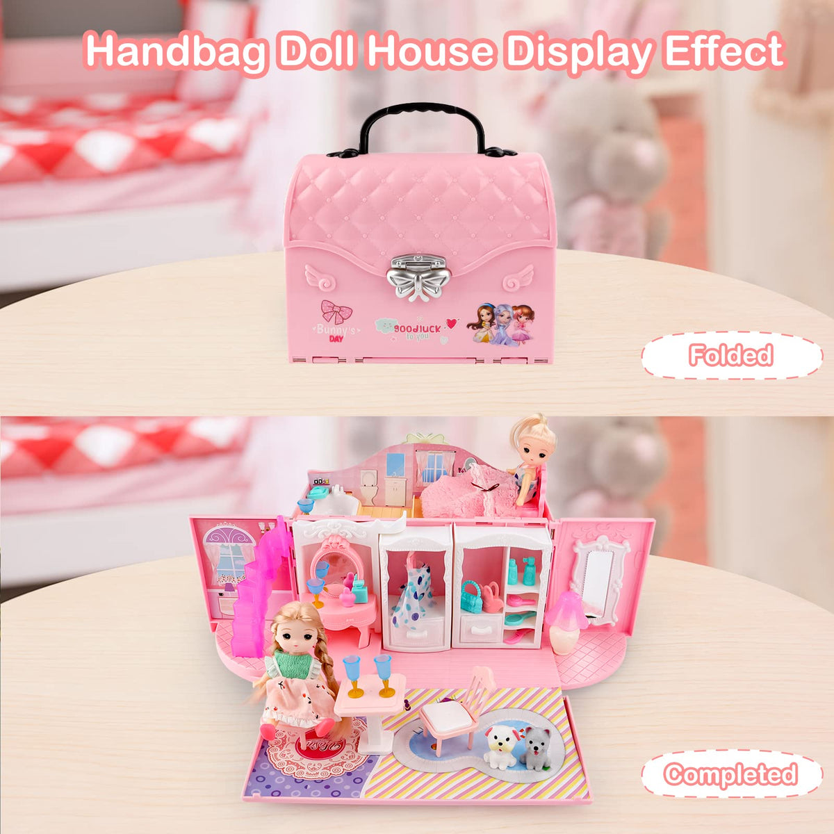 deAO dollhouse 20-piece furniture and accessories set for imaginative scenes