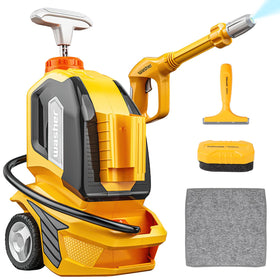 DeAO Kids Clean Car Wash Toy shows jet spray for dynamic water play and pretend washing.