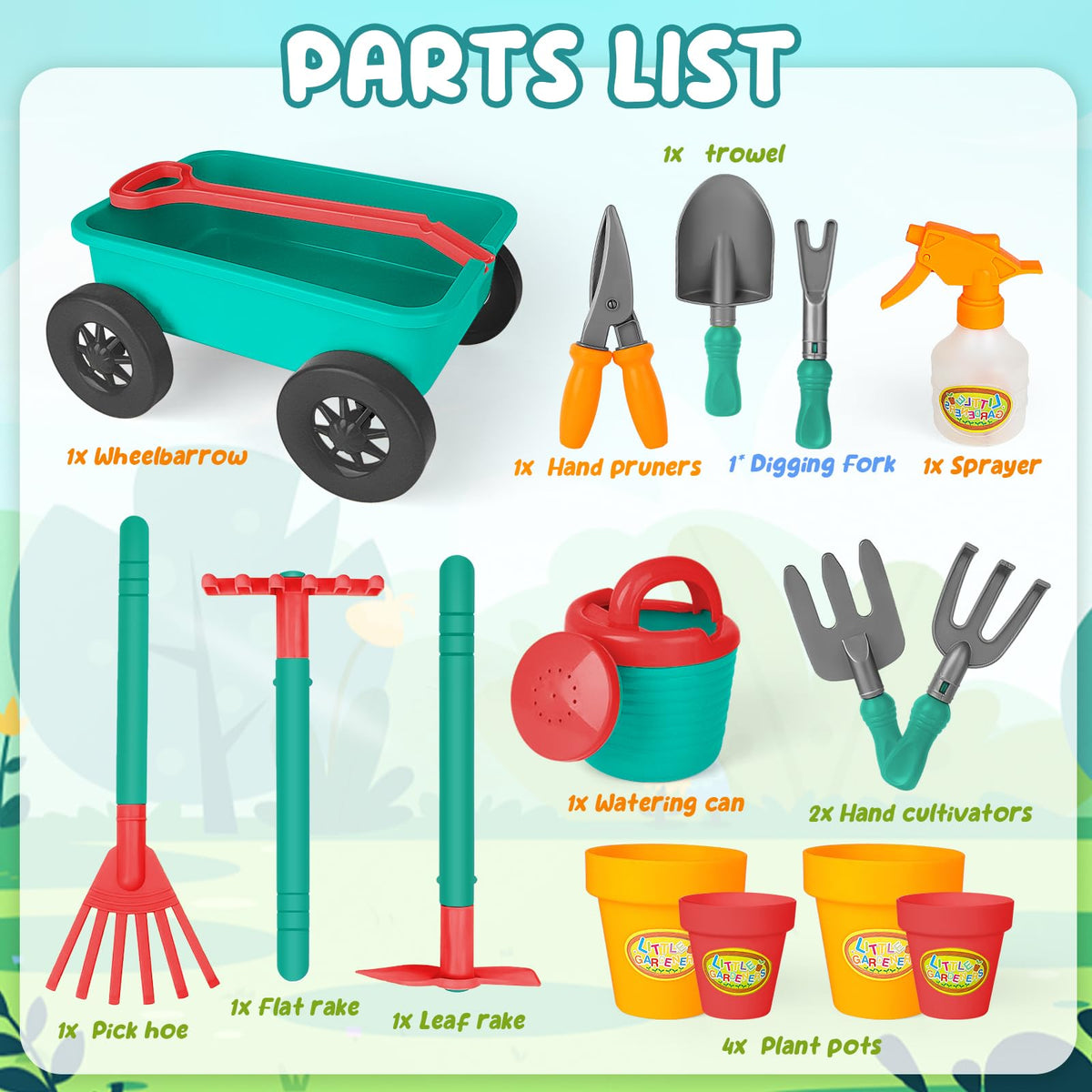 deAO Kids Garden Play Set image displaying a complete outdoor kit