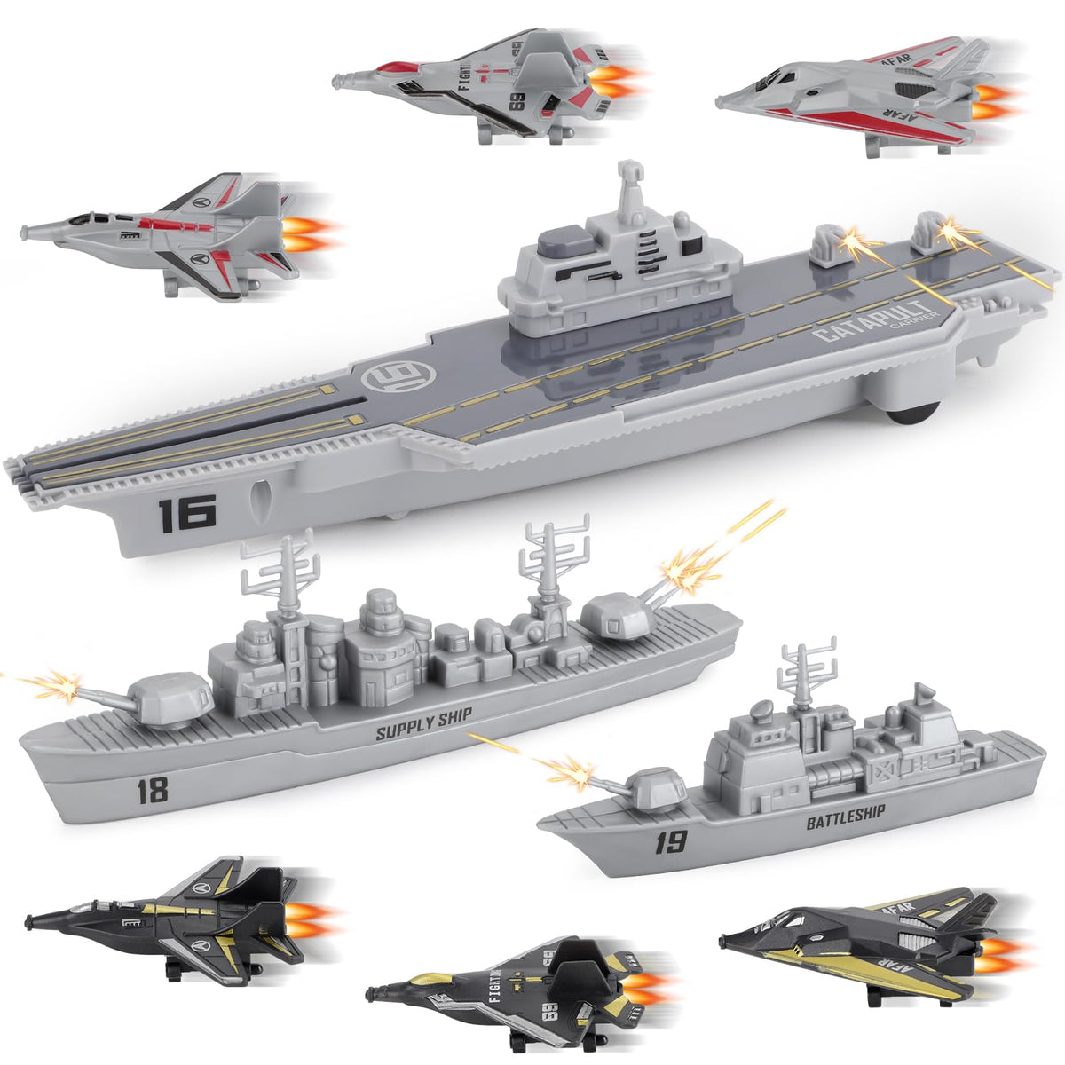 deAO model military naval ship aircraft carrier toy with lifelike details for imaginative play