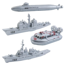 deAO aircraft carrier play set packaging displays the complete fleet.
