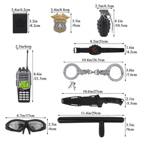 deAO police costume badge highlights authentic moments in dress-up scenarios.