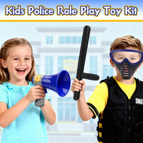 deAO police officer storage backpack keeps gear organized during playtime.