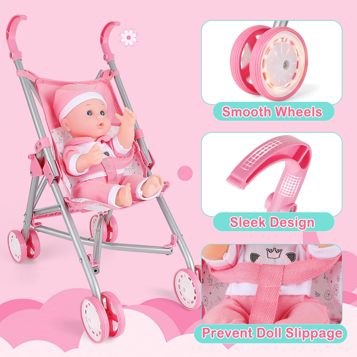 DeAO travel bag set keeps doll accessories organized during adventures and outings.