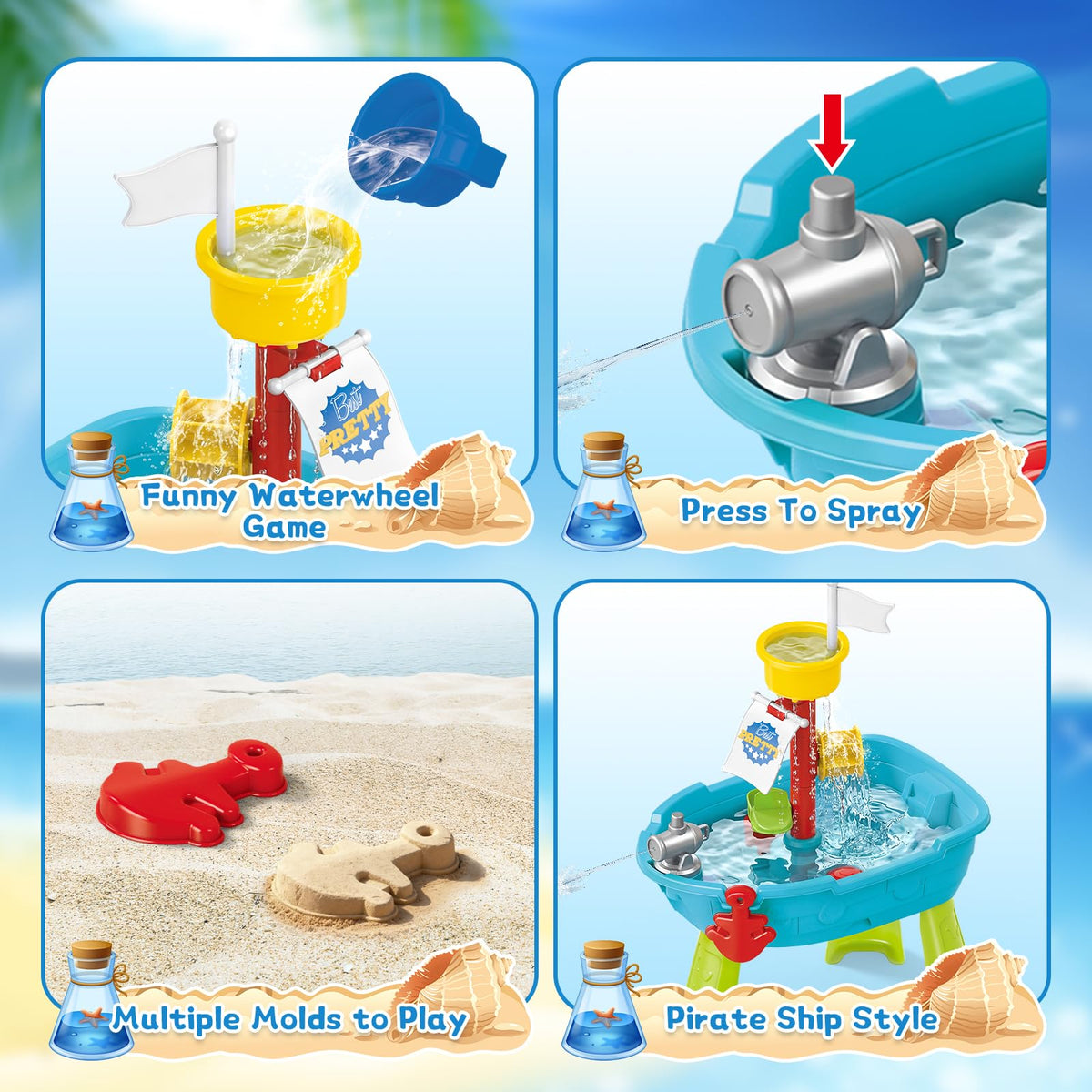deAO table accessories shown for creative water play outdoors