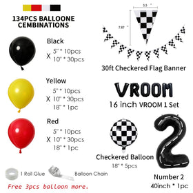 Deapeick 18-inch checkered balloons adding race theme flair to decor