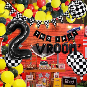 DEAPEICK checkered 18inch balloons set adds dynamic racing flair to decorations