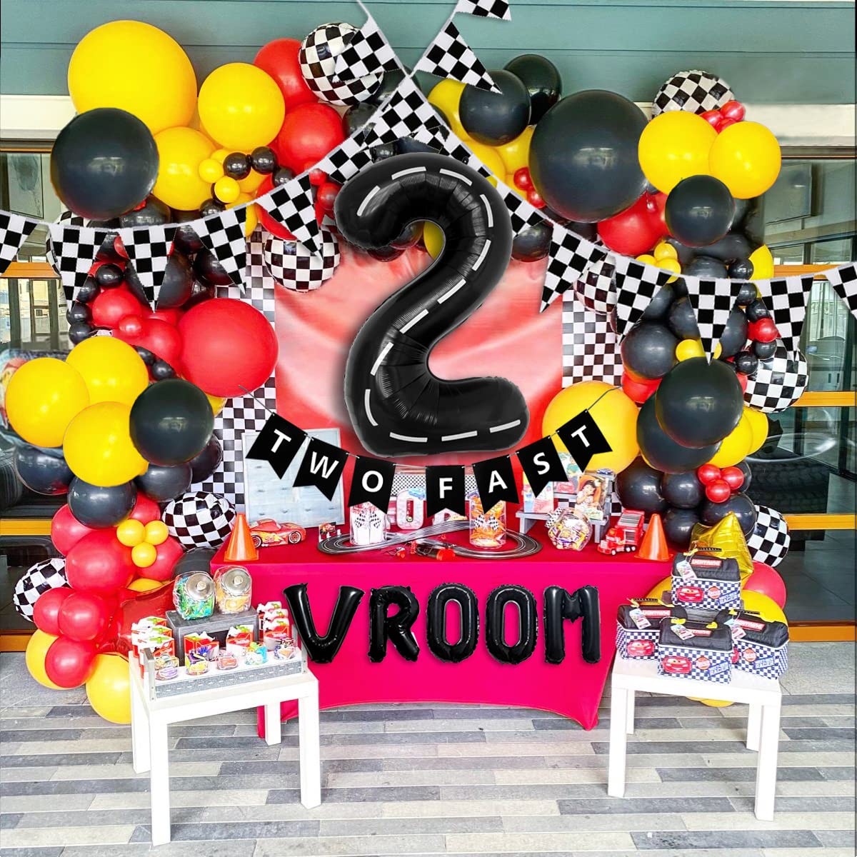 DEAPEICK VROOM 16inch balloons add vivid accents for speed-themed decor