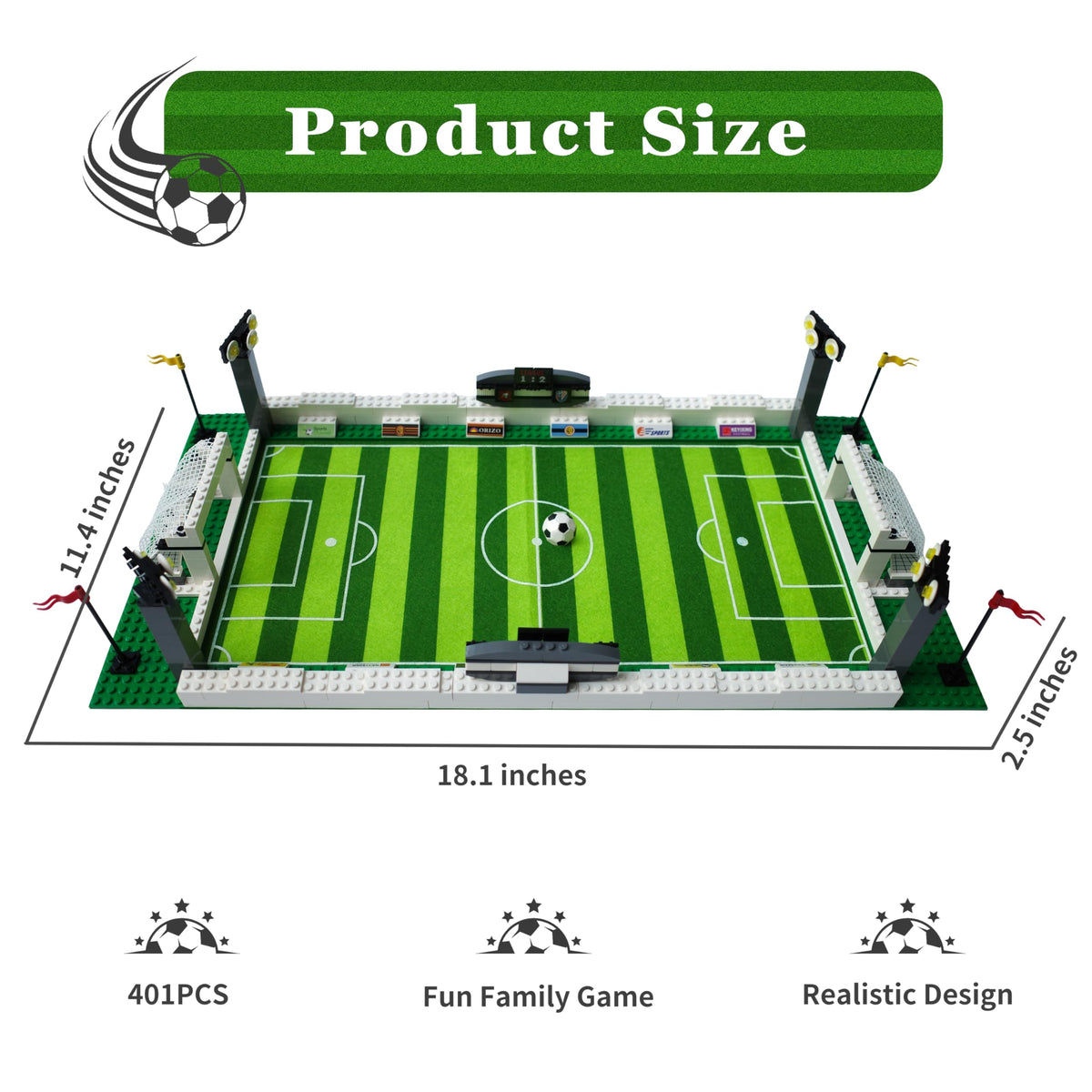 DecantEmotion soccer stadium stands with players for cooperative play