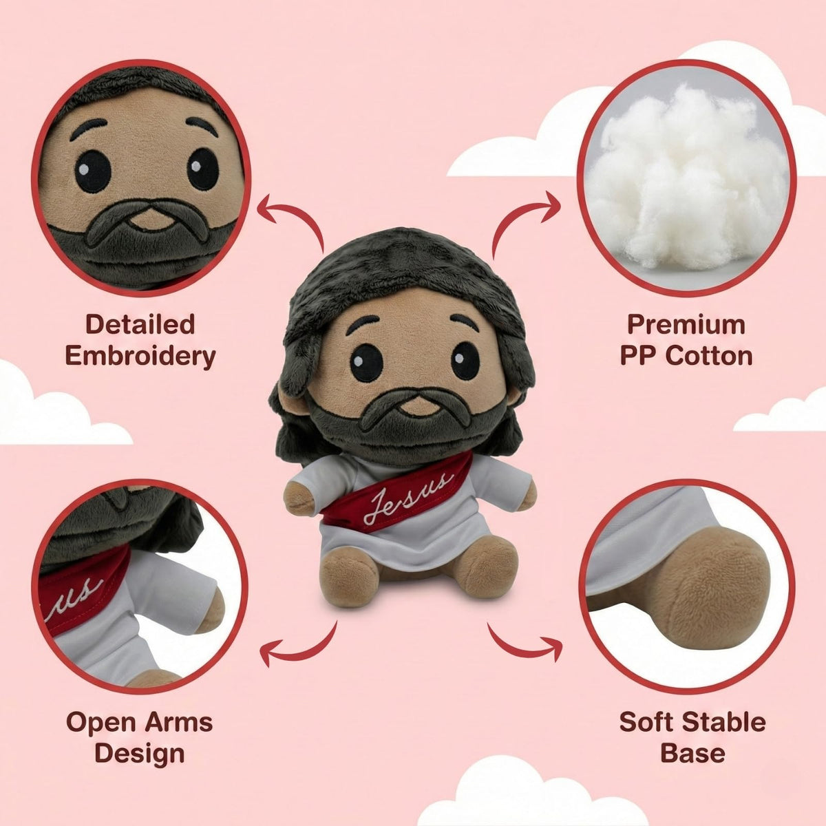 DECCED Jesus Plush Doll ideal for gifts or everyday faith moments.
