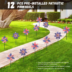 DECEED pinwheels star-stripe pattern variant A spinning in breeze