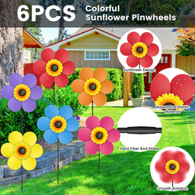 DECEED sunflower wind spinner blades show vivid petals that catch the breeze.
