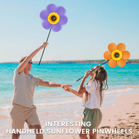 DECEED sunflower wind spinner outdoor display brightens patios and lawns.