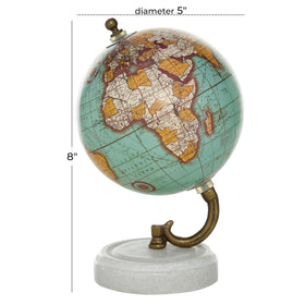 Gift-ready Deco 79 teal globe decor for travel lovers.