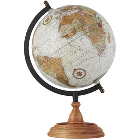 Deco 79 mango wood globe base with warm grain for a sturdy display piece