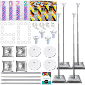 Decojoy balloon columns stand 4-pack assembly for easy event setup and stylish decor.