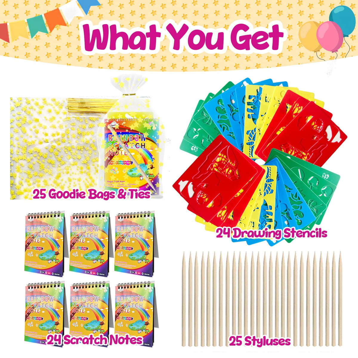 Decojoy scratch art stencils with 12 designs for reusable craft templates.