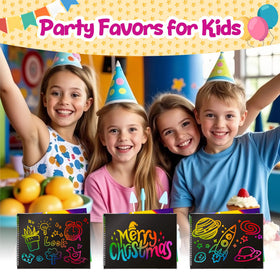 Decojoy scratch note pads with colorful layers spark imaginative play.