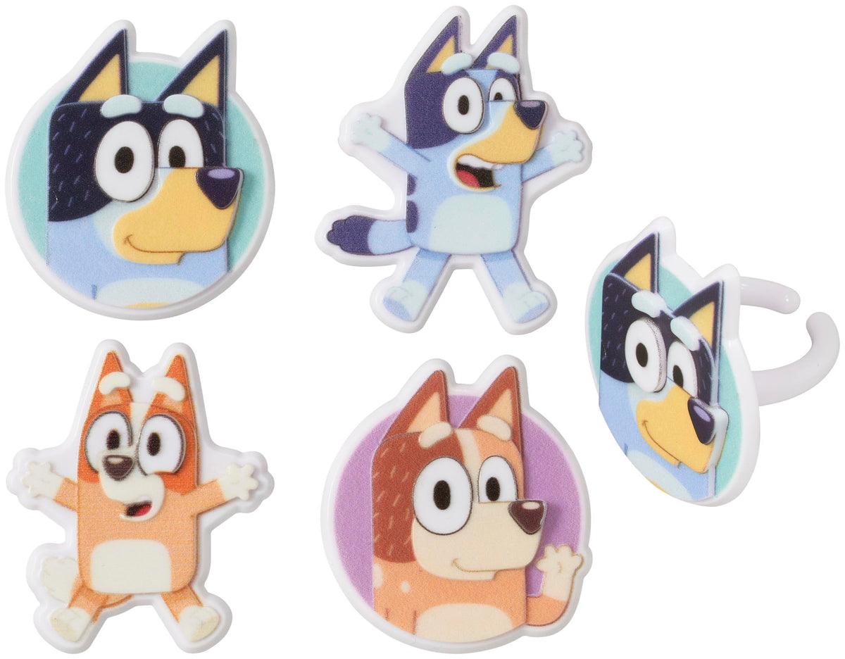 DecoPac Bluey So Much Fun Rings are officially licensed toppers for birthdays.