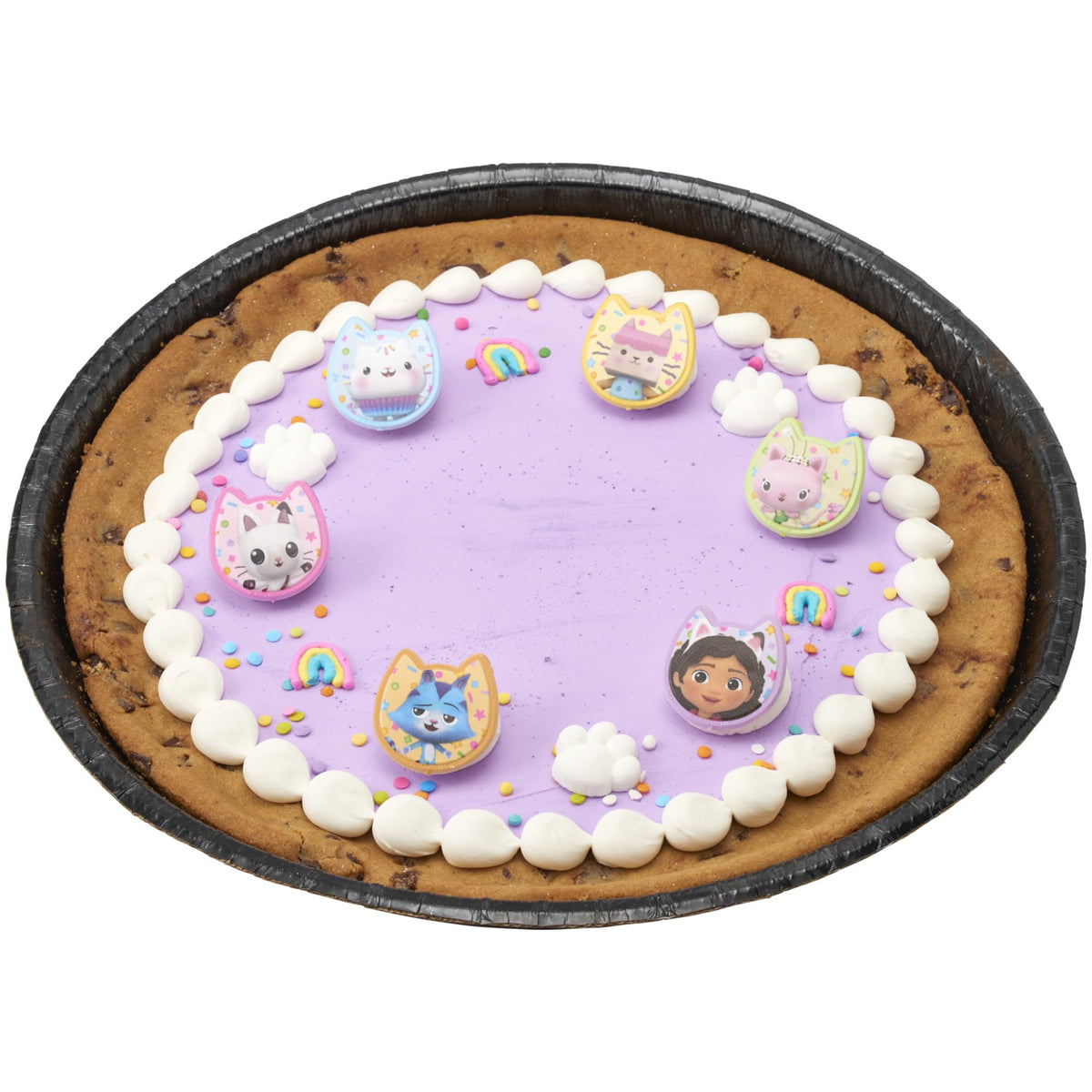 Ring set display for Gabby’s Dollhouse party desserts.