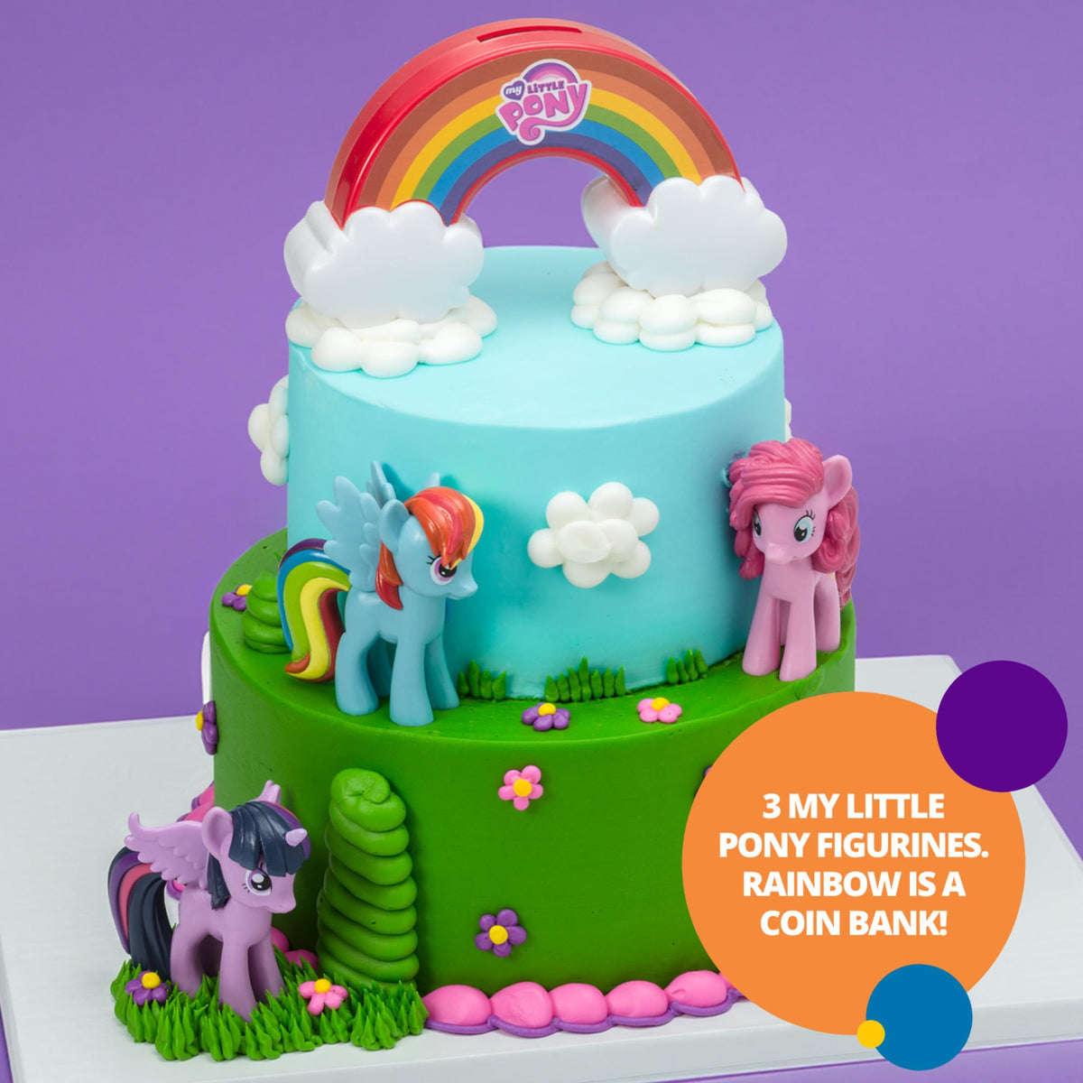 DecoPac Rainbow Topper Twilight Sparkle figurine adds magical sparkle to party desserts