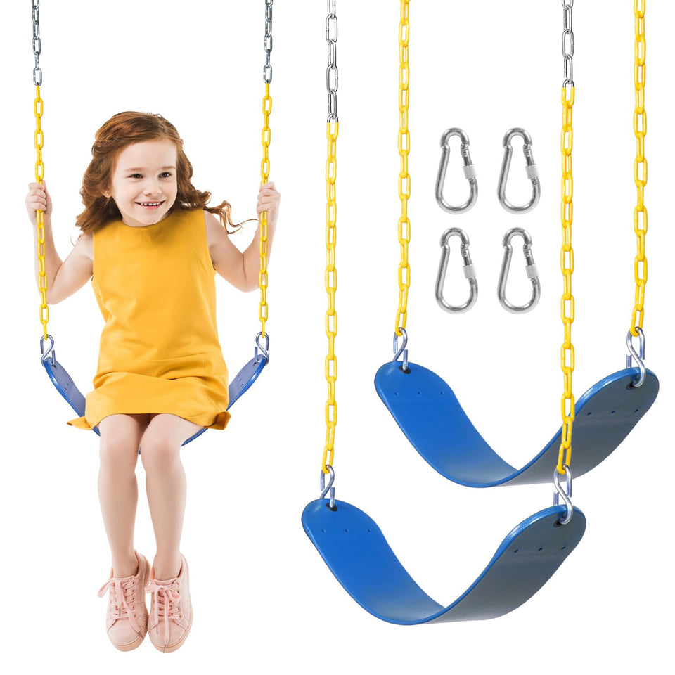 Decorlife 2-pack swing seats for backyard install with non-slip EVA design.