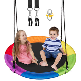 DecorLife 40-inch saucer swing for kids and adults, ideal backyard fun.