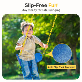 Decorlife backyard swing set in a sunlit yard, inviting family moments.