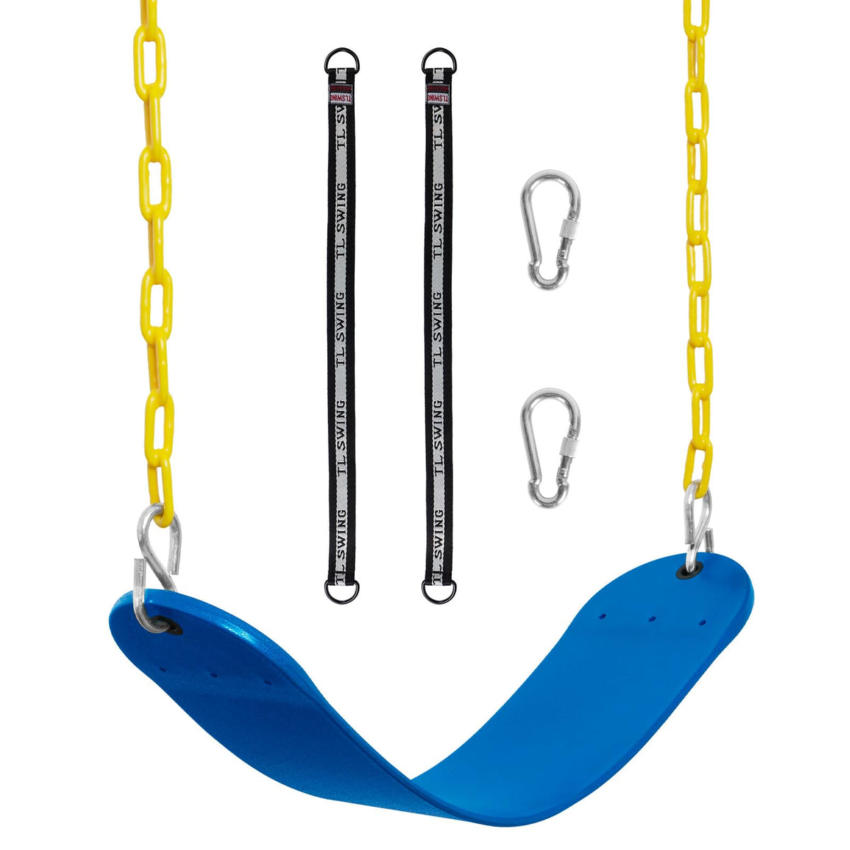 Decorlife outdoor swing seat in blue with anti-slip design for safe family fun.