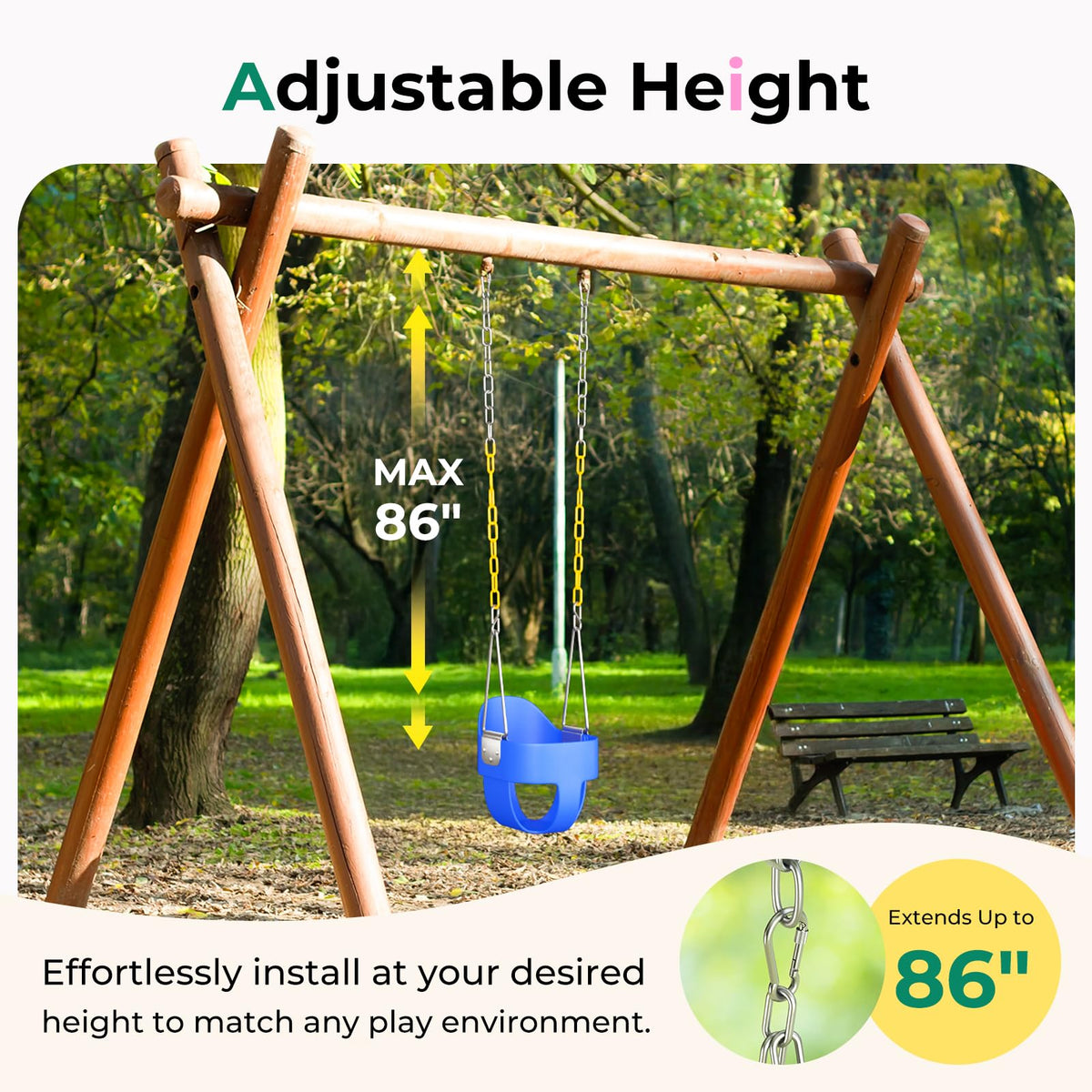 DECORLIFE Outdoor Swingset Accessory ideal for backyard, playground, or camping.
