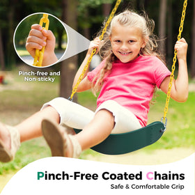 Decorlife thermoplastic-coated chain section protects fingers and resists weather