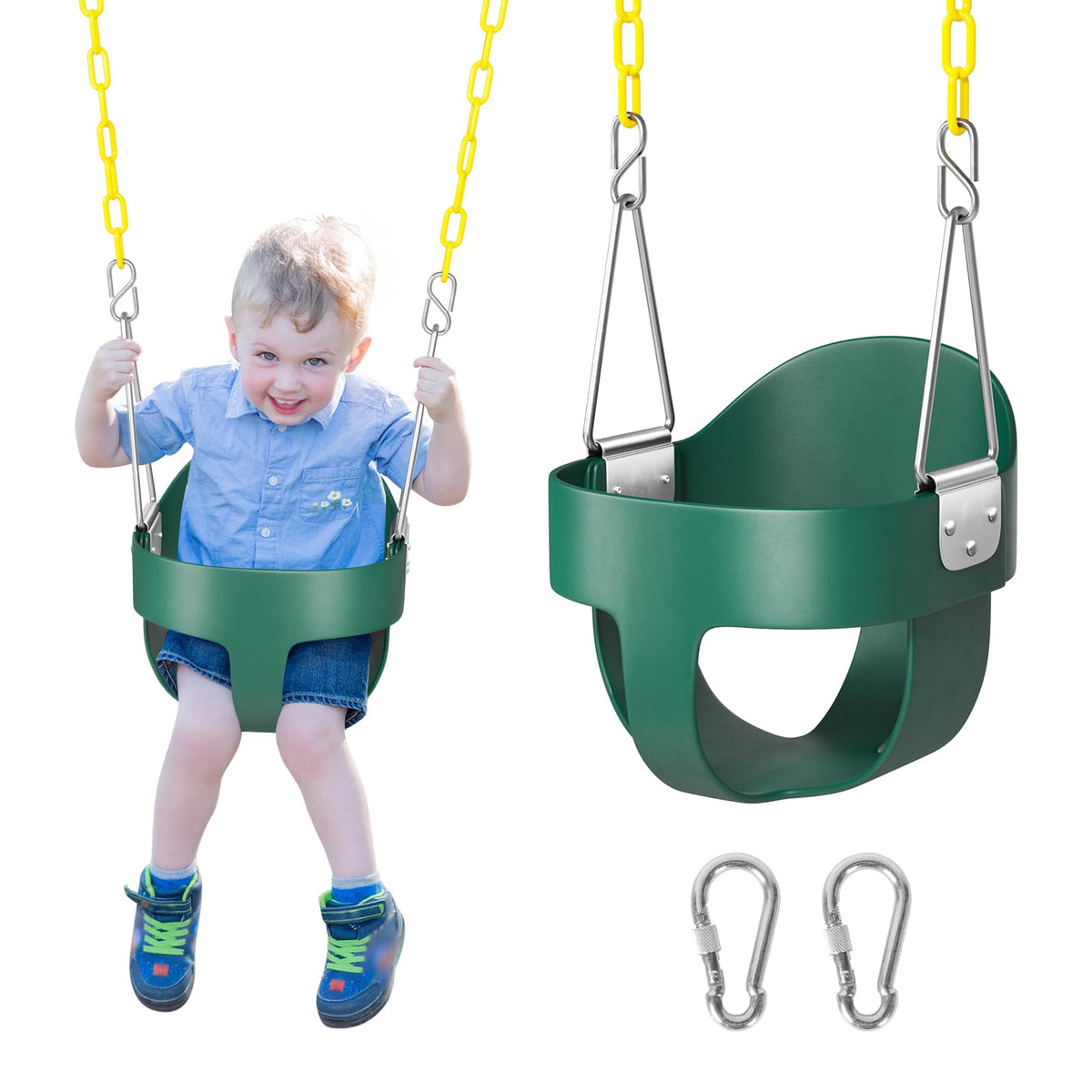 DECORLIFE toddler swing basket 13-8 inch wide for spacious outdoor play