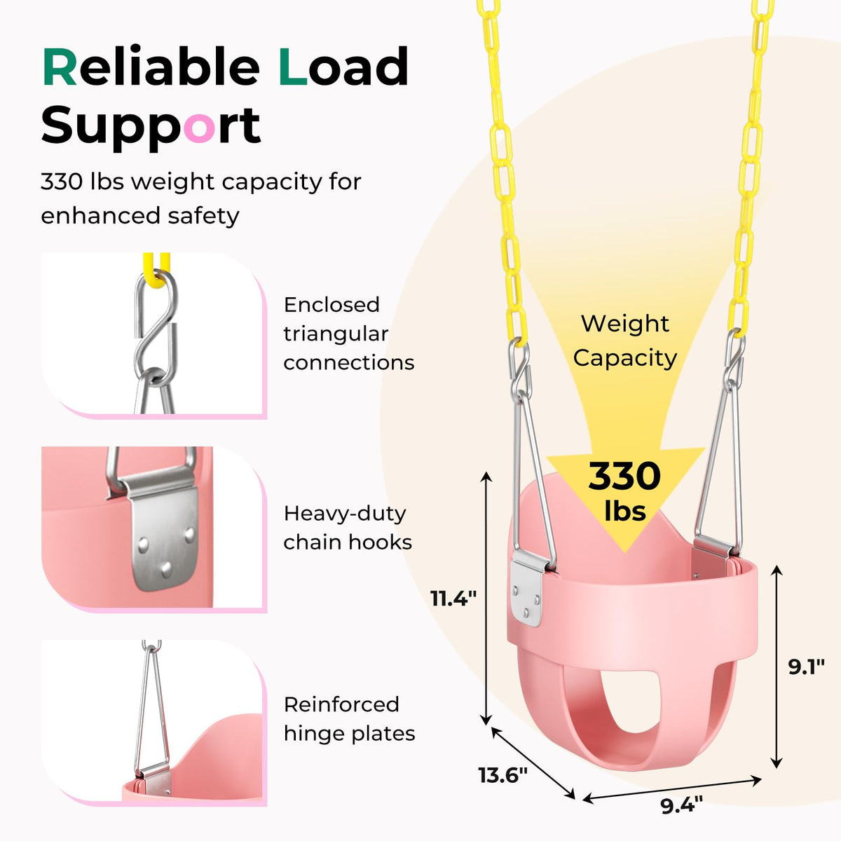 DECORLIFE pink adjustable-height chain for versatile setups