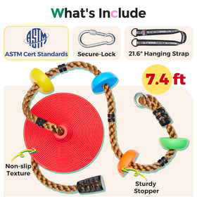 Decorlife tree-swing-disc-seat-closeup: comfortable disc seat for smooth swinging