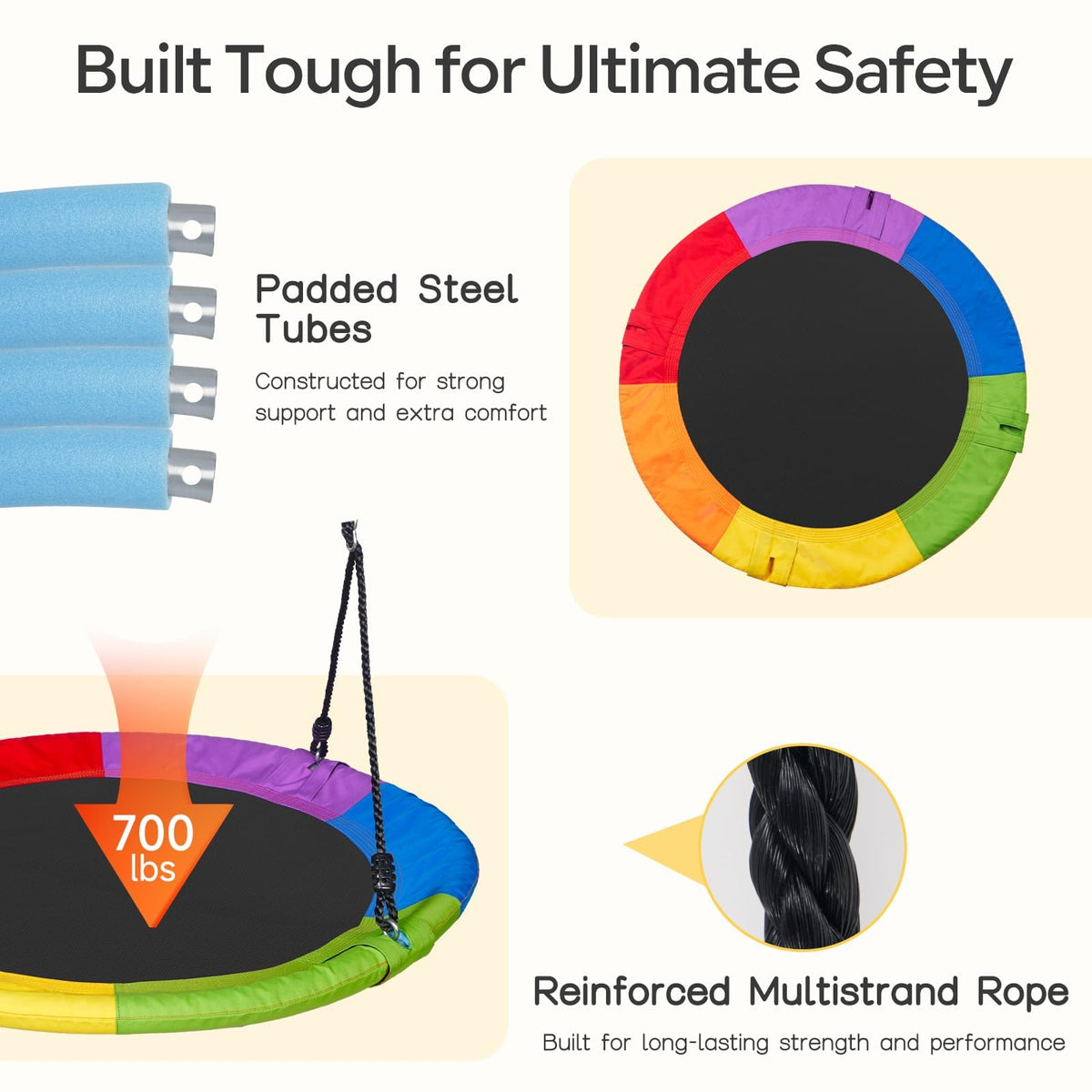 DecorLife tree-swing strap system shown for quick, tool-free setup.