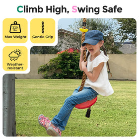 Decorlife tree-swing-strap-and-carabiner: sturdy hardware ensures secure quick setup