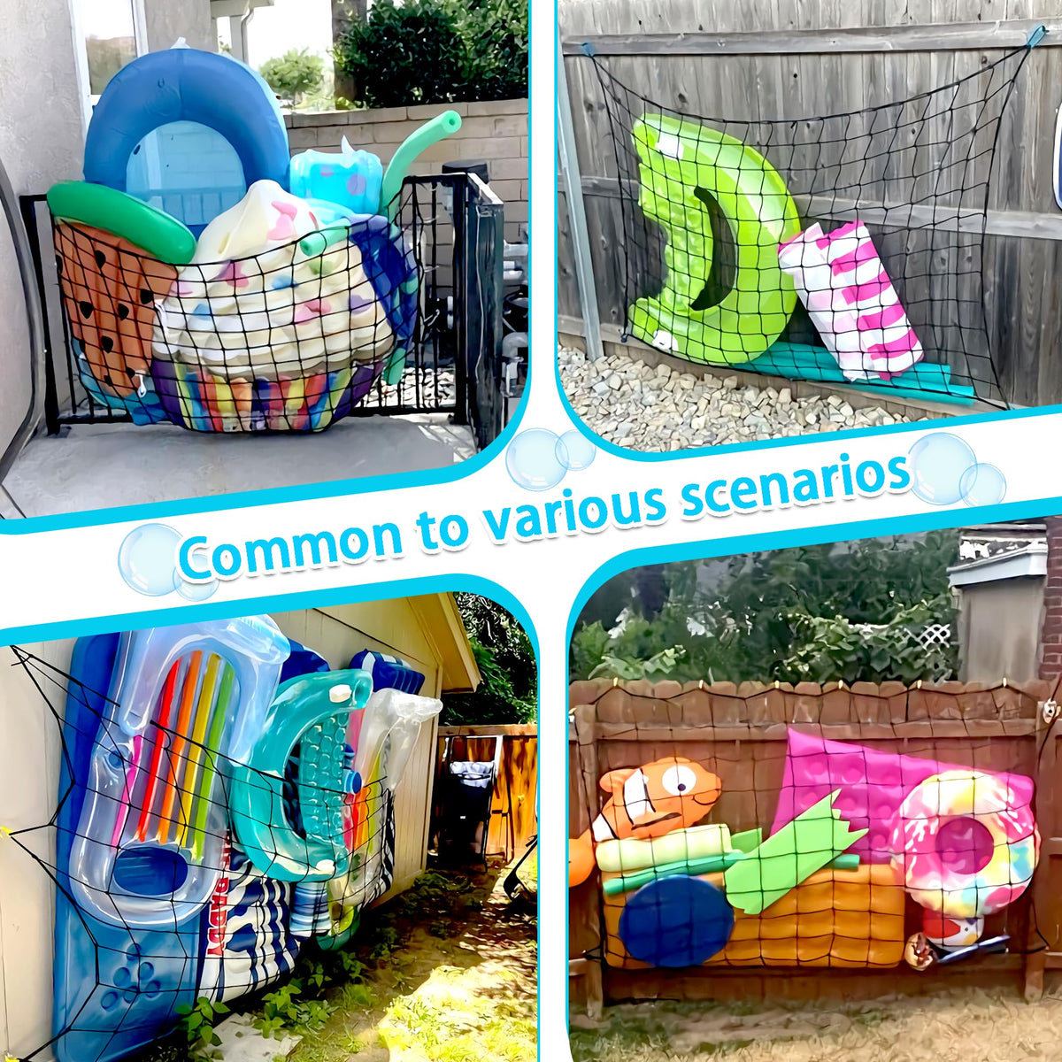 DECORSWITH 47x71-inch pool net offers ample capacity for clutter-free spaces.