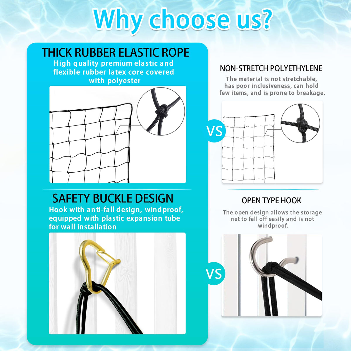 DECORSWITH durable elastic-rope design stands up to outdoor use.