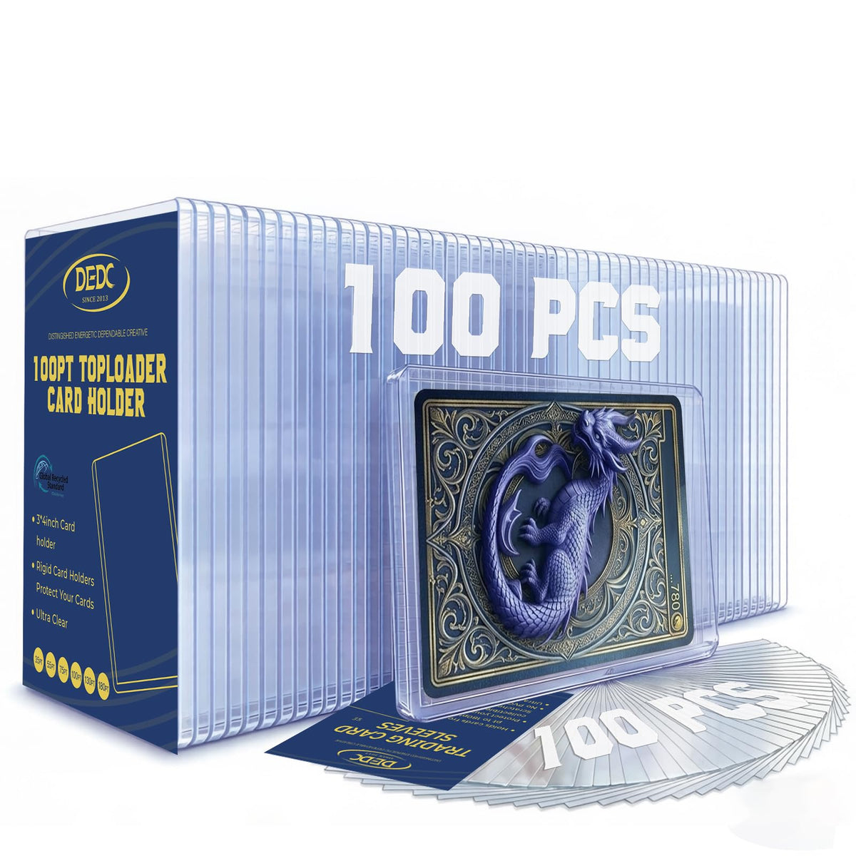 DEDC 100pt top loader durability protects thick memorabilia cards from bending
