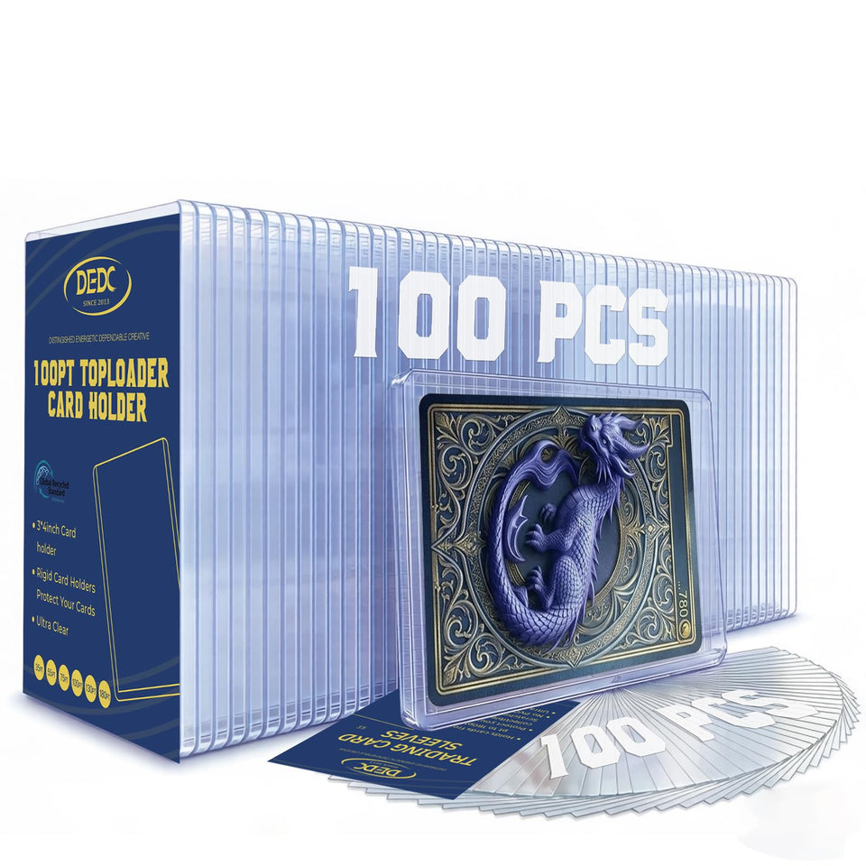 DEDC 100pt top loader durability protects thick memorabilia cards from bending
